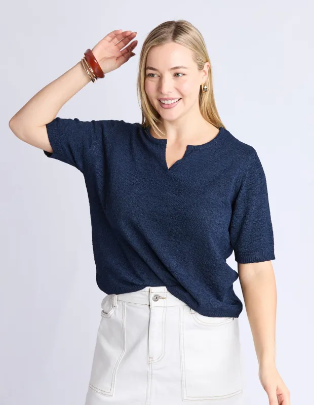Knit Tee Navy sold by Elm Lifestyle