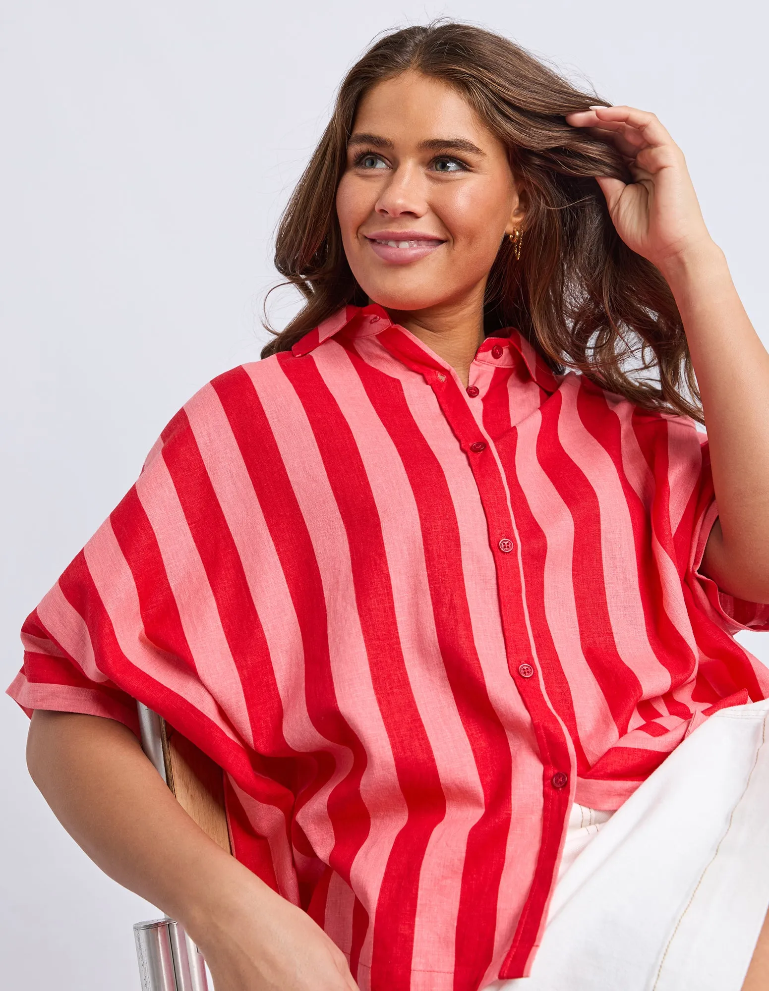 Palermo Stripe Shirt Poppy sold by Elm Lifestyle product image thumbnail 5