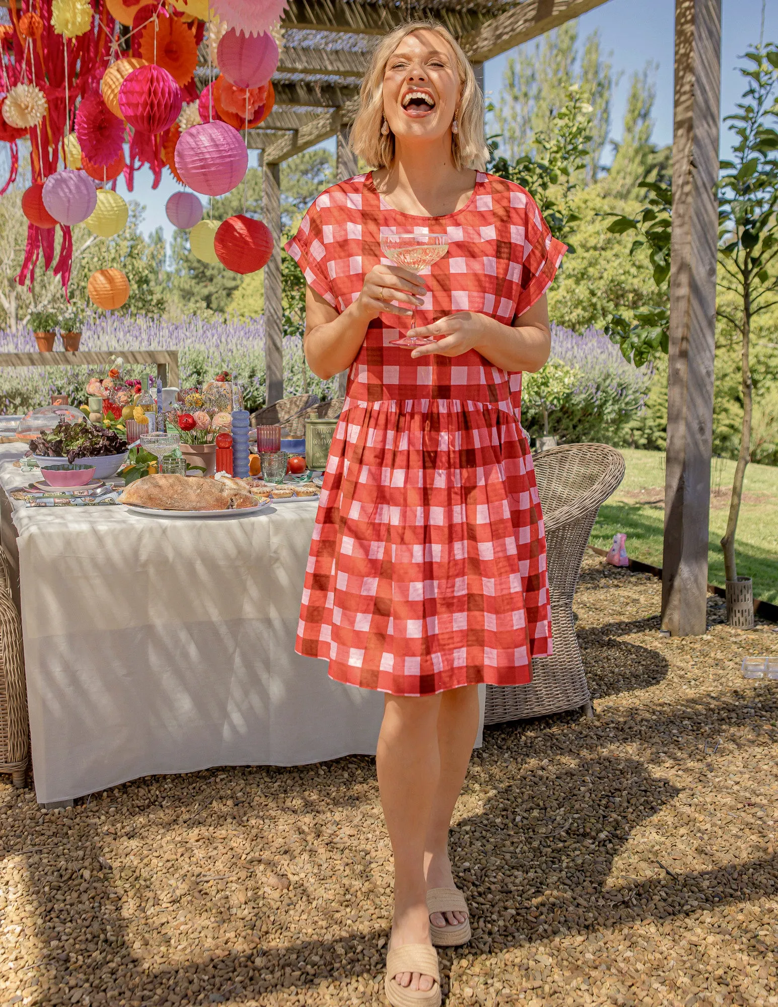 Edin Short Sleeve Dress Poppy sold by Elm Lifestyle