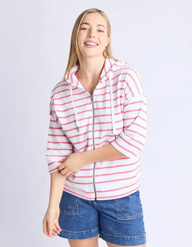 Beachy Hoodie - Stripe Wht/ Sugar Coral Str sold by Elm Lifestyle
