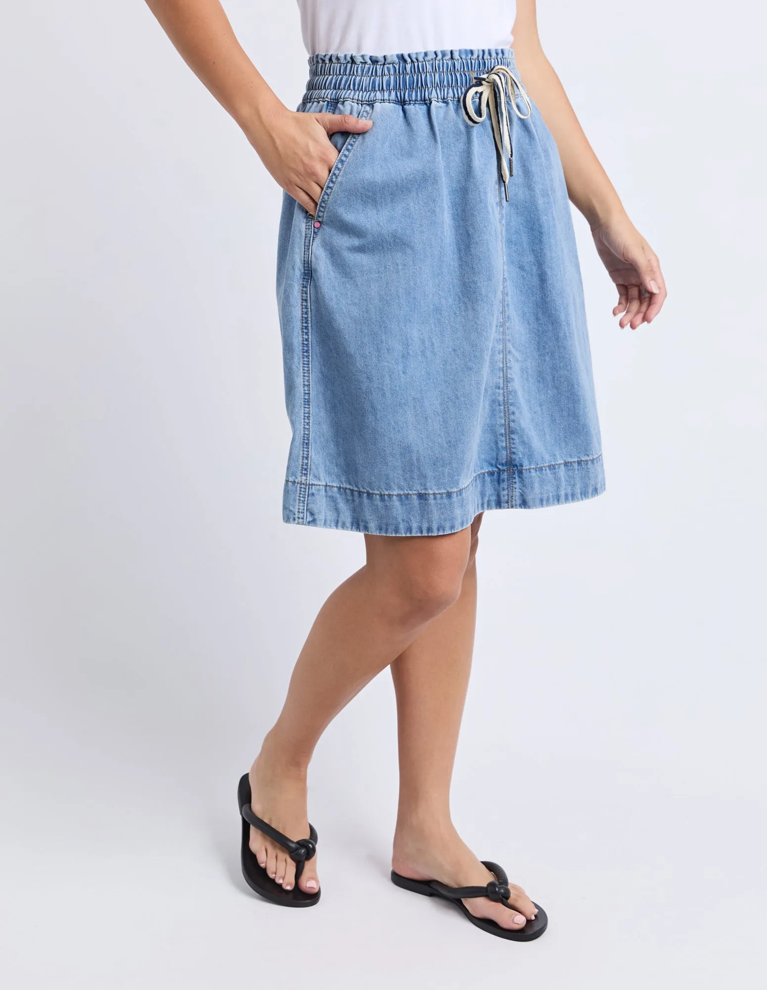 Paisley Denim Skirt Light Blue Wash sold by Elm Lifestyle product image thumbnail 3