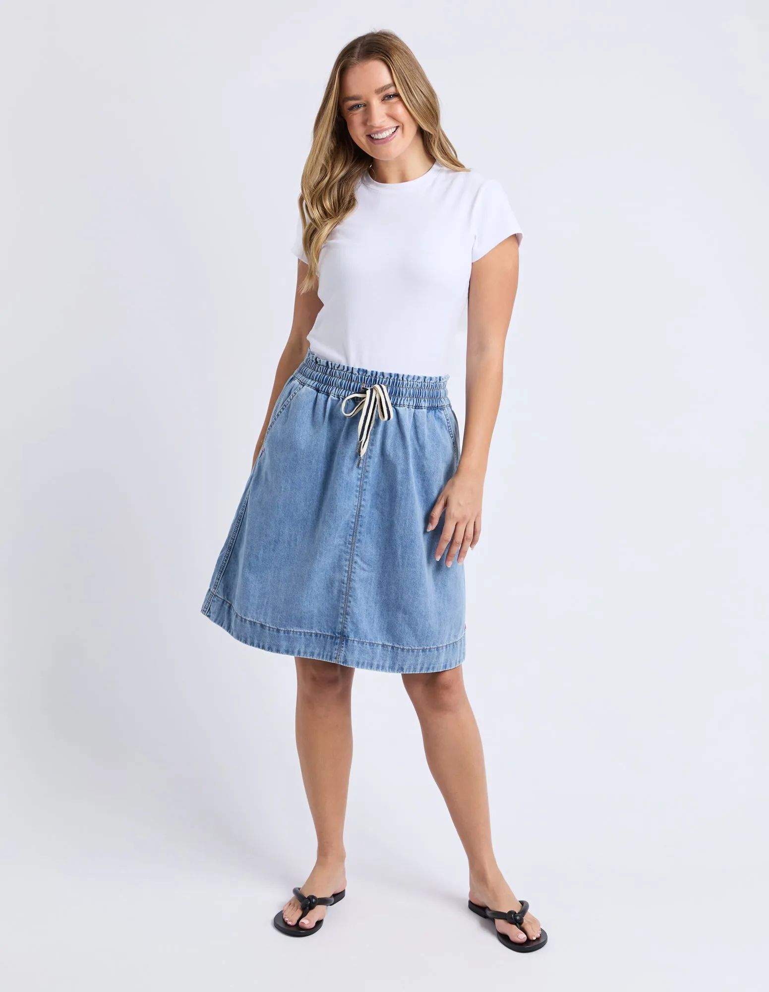 Paisley Denim Skirt Light Blue Wash sold by Elm Lifestyle