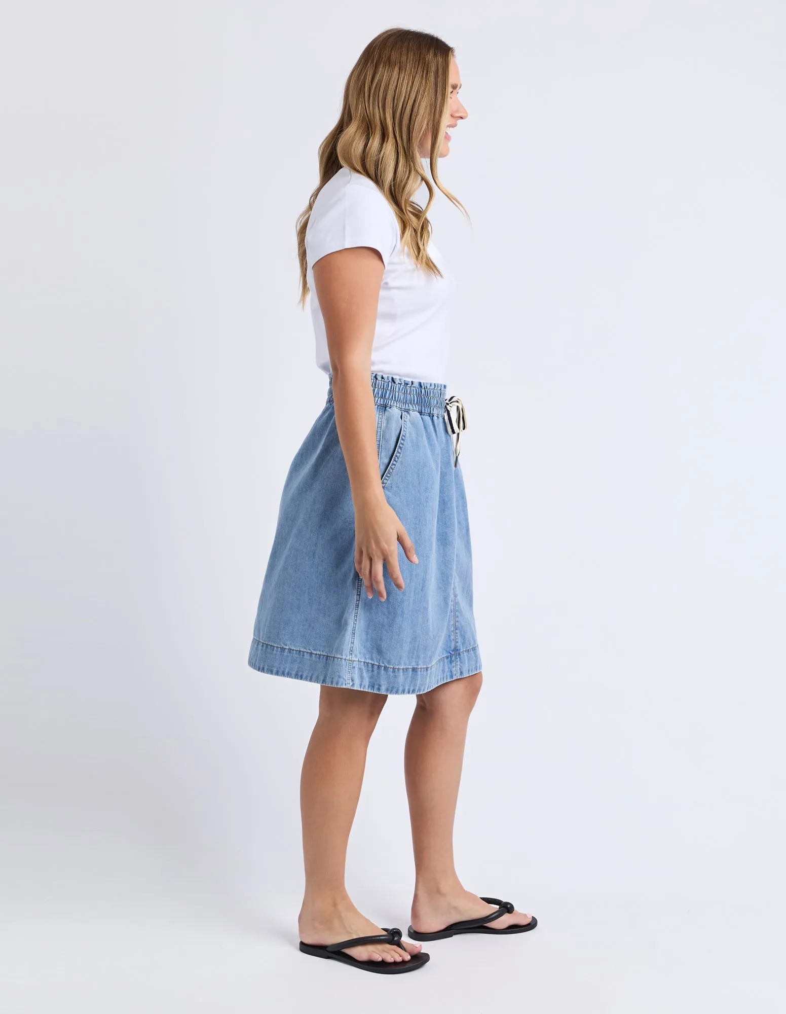 Paisley Denim Skirt Light Blue Wash sold by Elm Lifestyle product image thumbnail 5