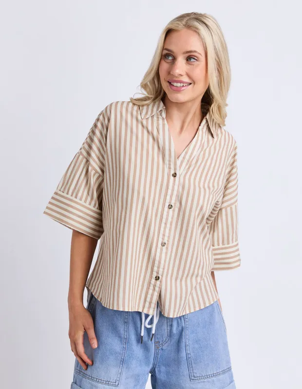 Striped Holiday Shirt Natural made by Elm Lifestyle