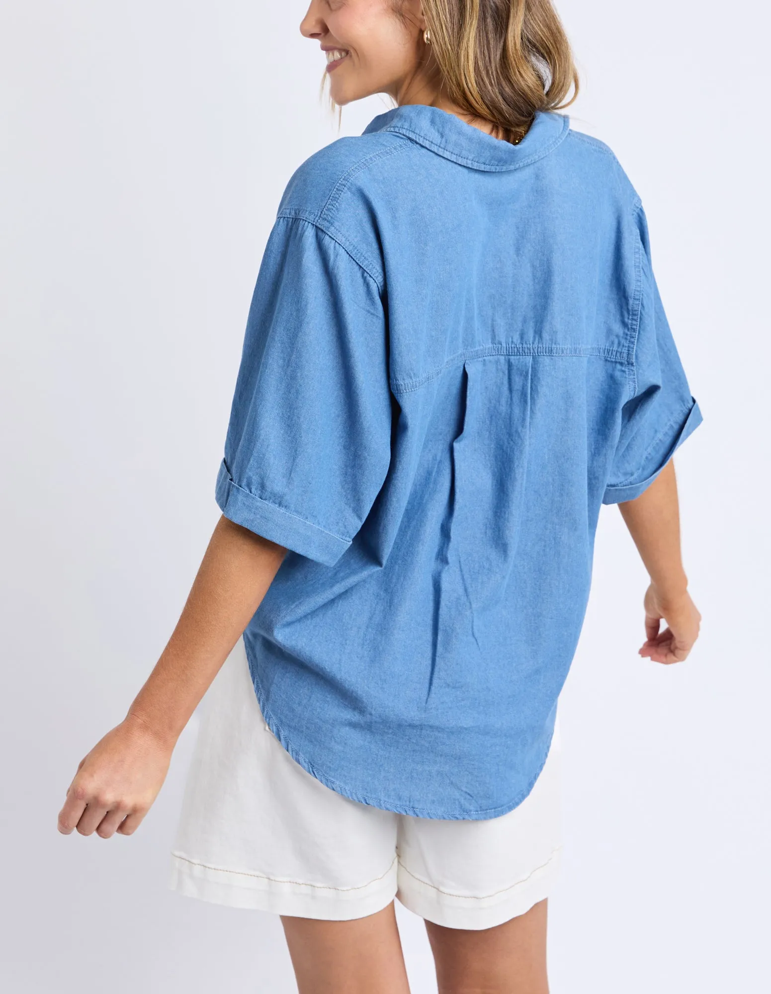Blissful Chambray Shirt Mid Blu Wash sold by Elm Lifestyle product image thumbnail 3