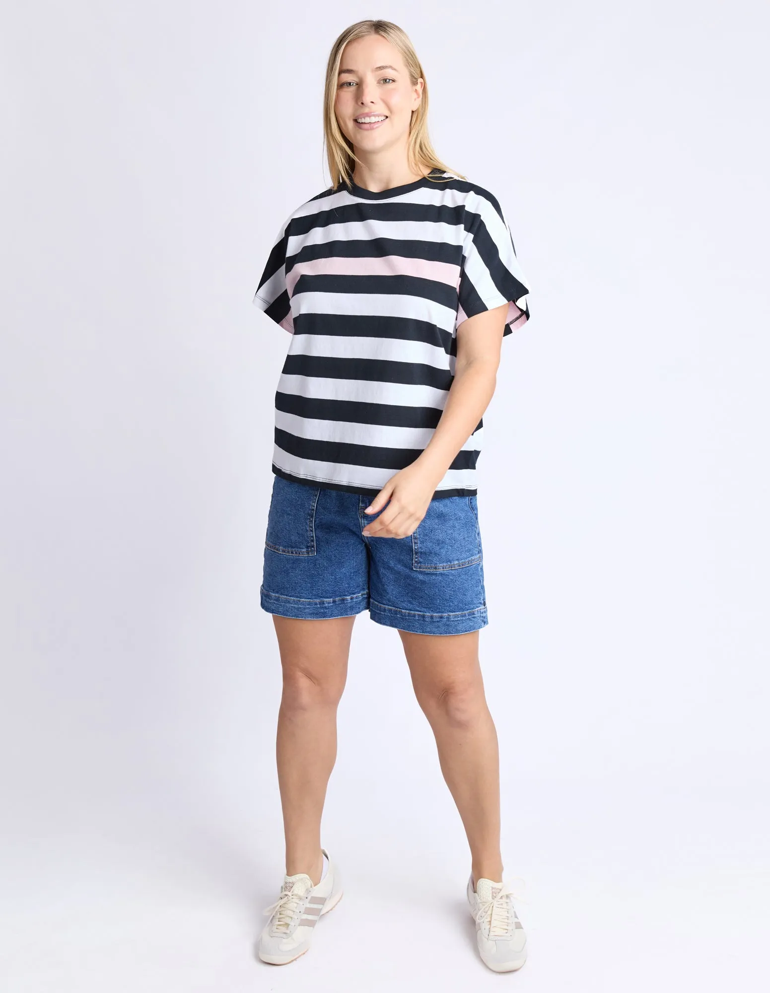 Sorrento Tee Black And White Stripe sold by Elm Lifestyle product image thumbnail 2