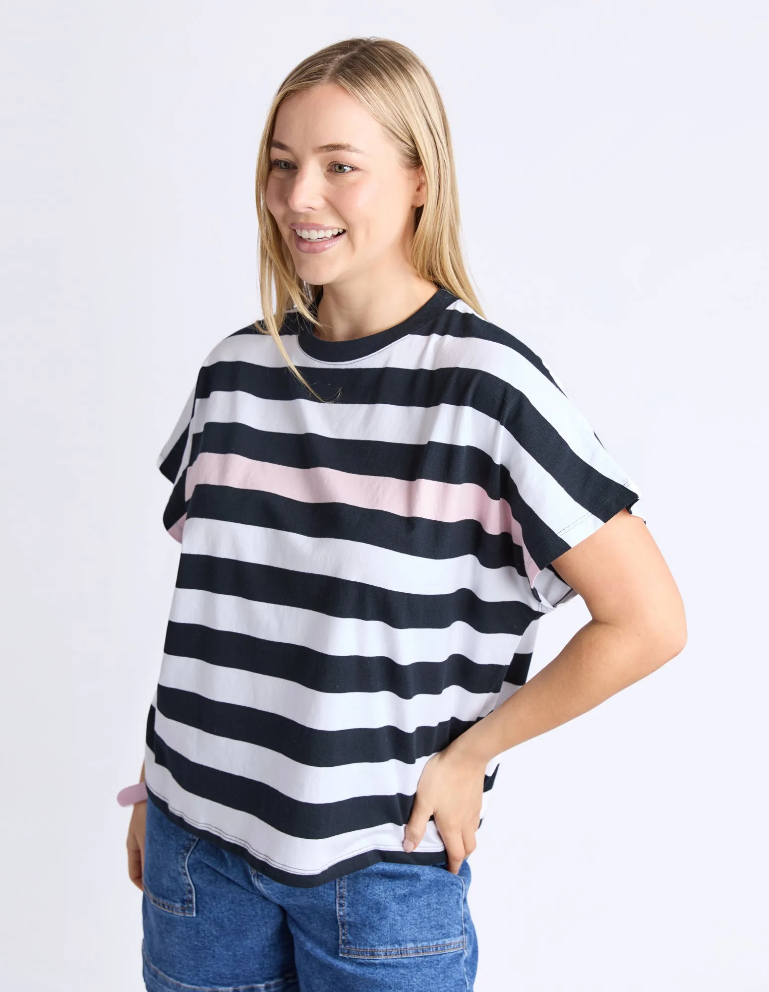 Sorrento Tee Black And White Stripe sold by Elm Lifestyle product image thumbnail 4
