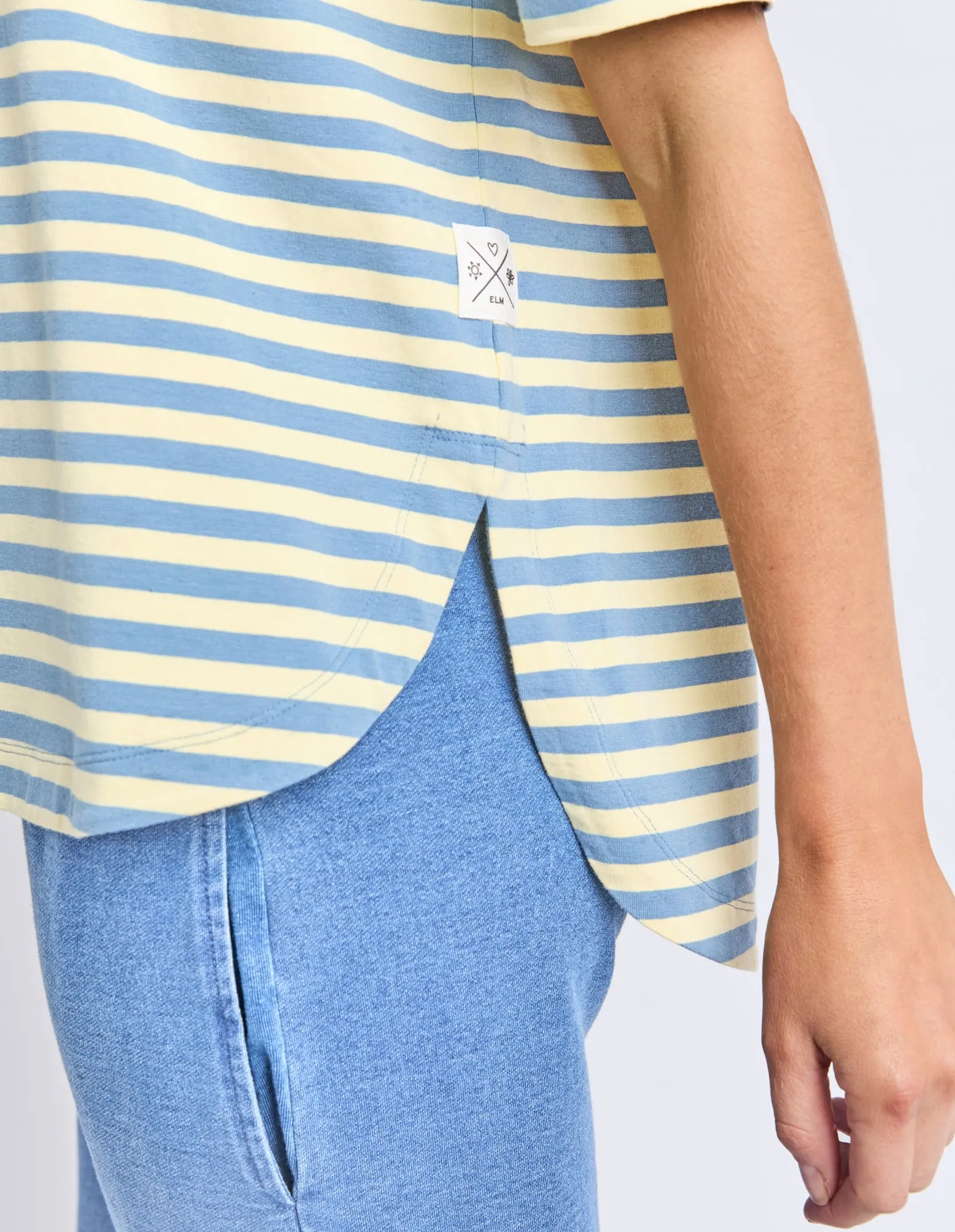 Lauren S/S Tee - Blue and Banana Stripe sold by Elm Lifestyle product image thumbnail 5
