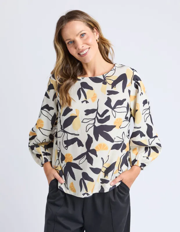 Limone Top Limone Leaf Print made by Elm Lifestyle