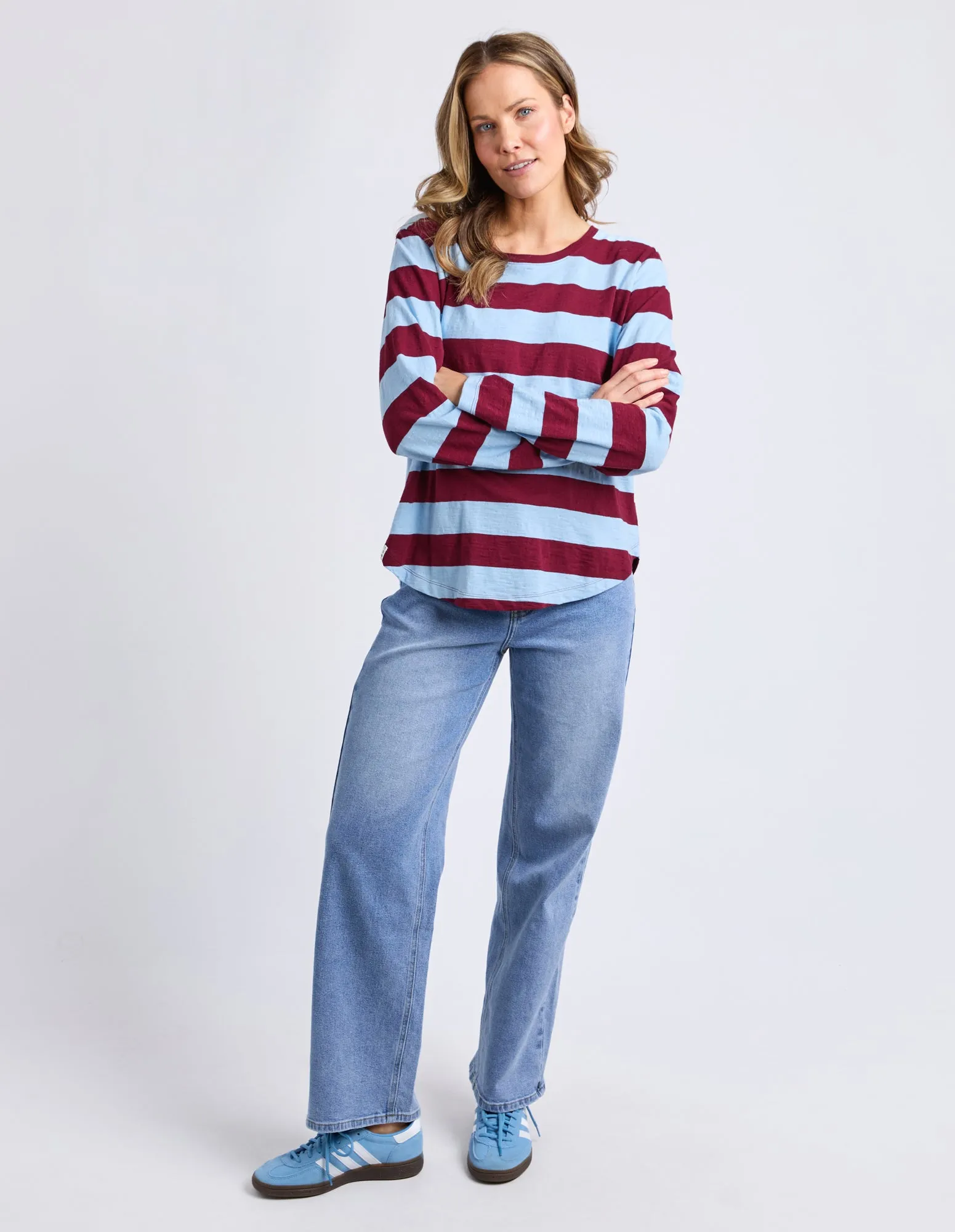 Spritz Stripe Long Sleeve Tee Plum Stripe sold by Elm Lifestyle product image thumbnail 2