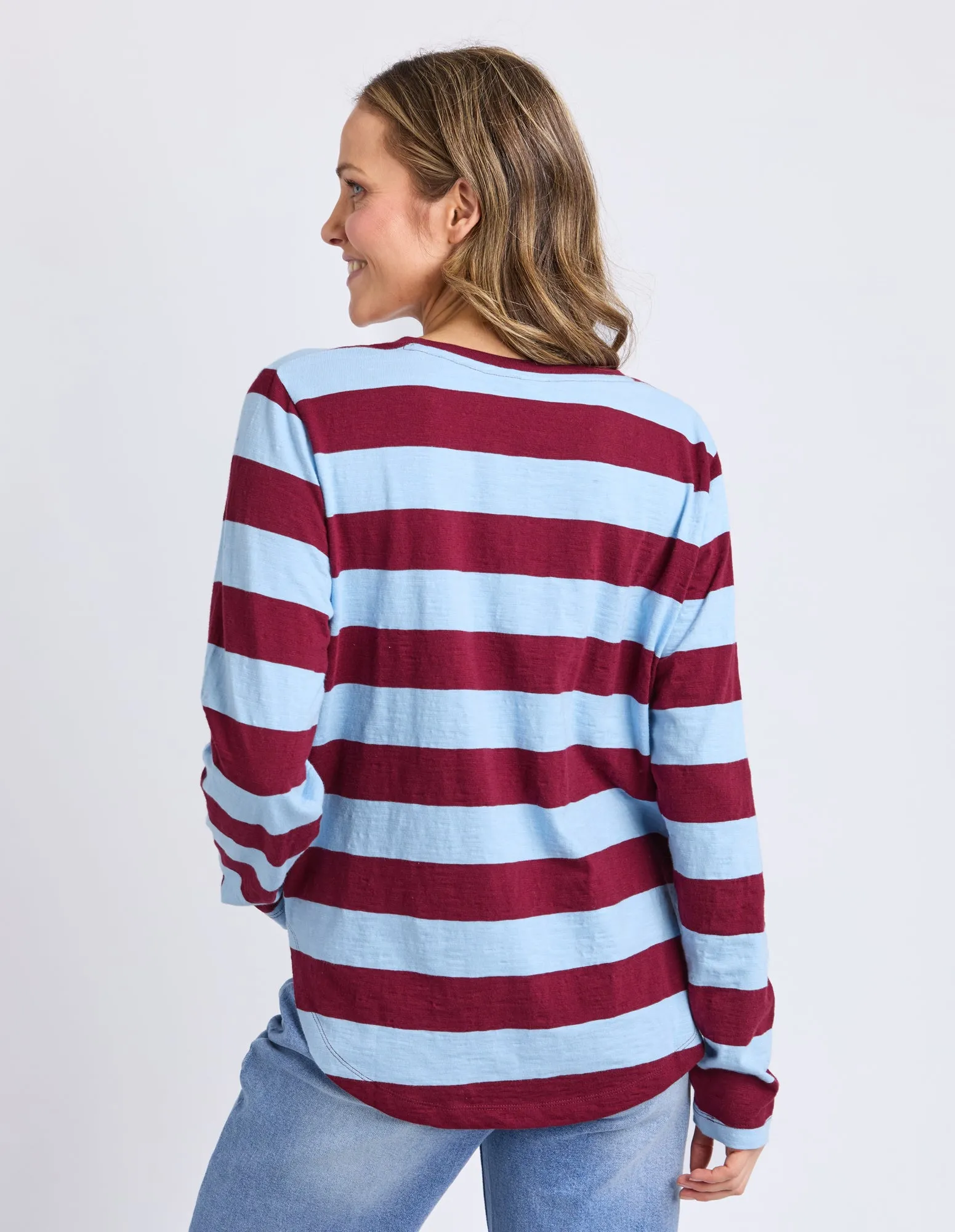 Spritz Stripe Long Sleeve Tee Plum Stripe sold by Elm Lifestyle product image thumbnail 3