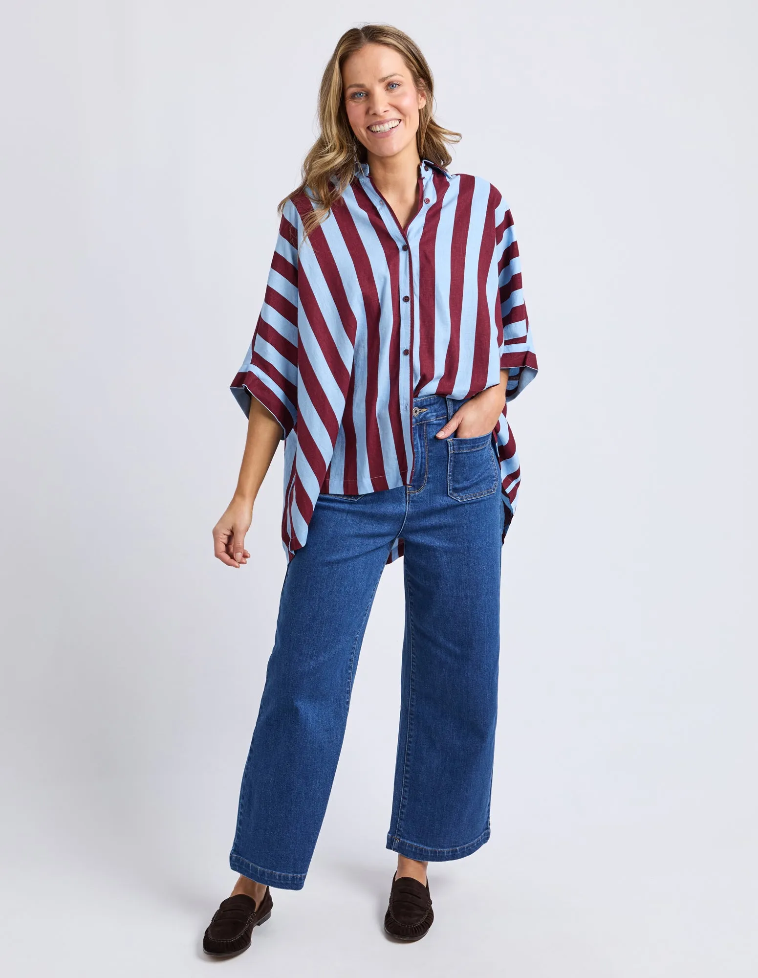 Palermo Stripe Shirt Plum Stripe sold by Elm Lifestyle product image thumbnail 2