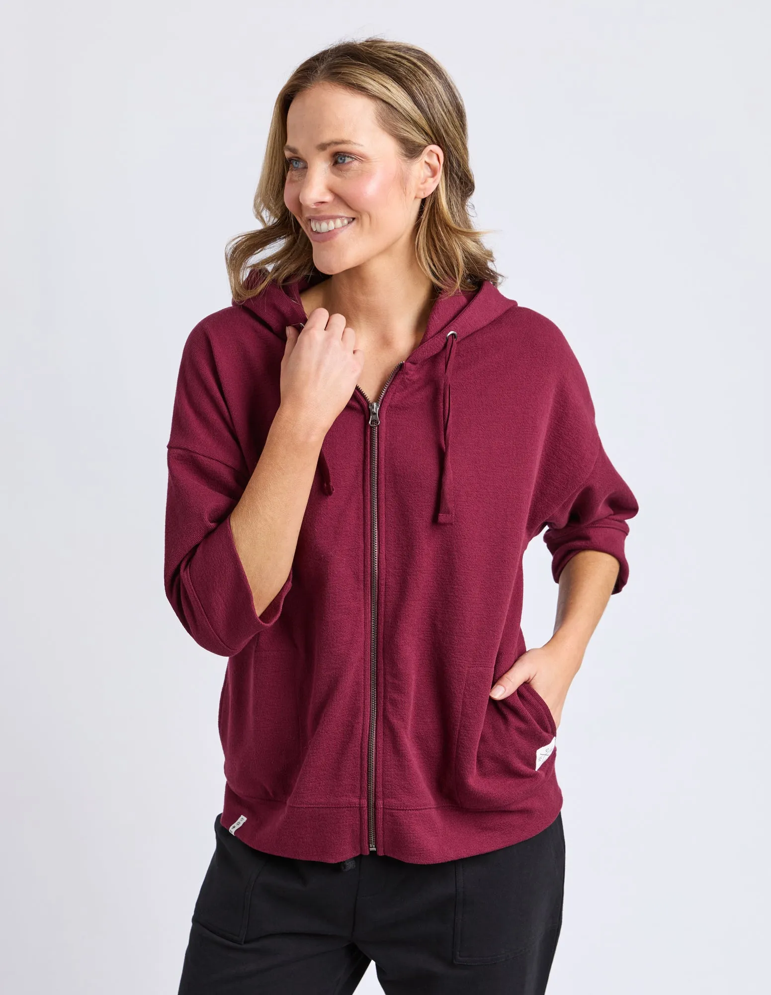 Beachy Zip Hoodie Plum sold by Elm Lifestyle