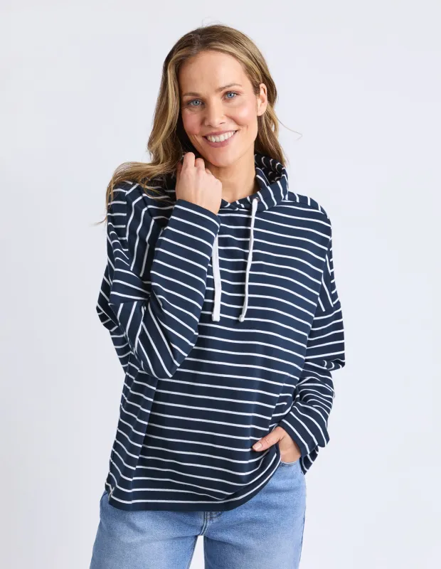 Rhea Hoodie - Navy/White Stripe sold by Elm Lifestyle