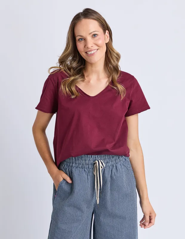 Pima Vee Tee Plum made by Elm Lifestyle