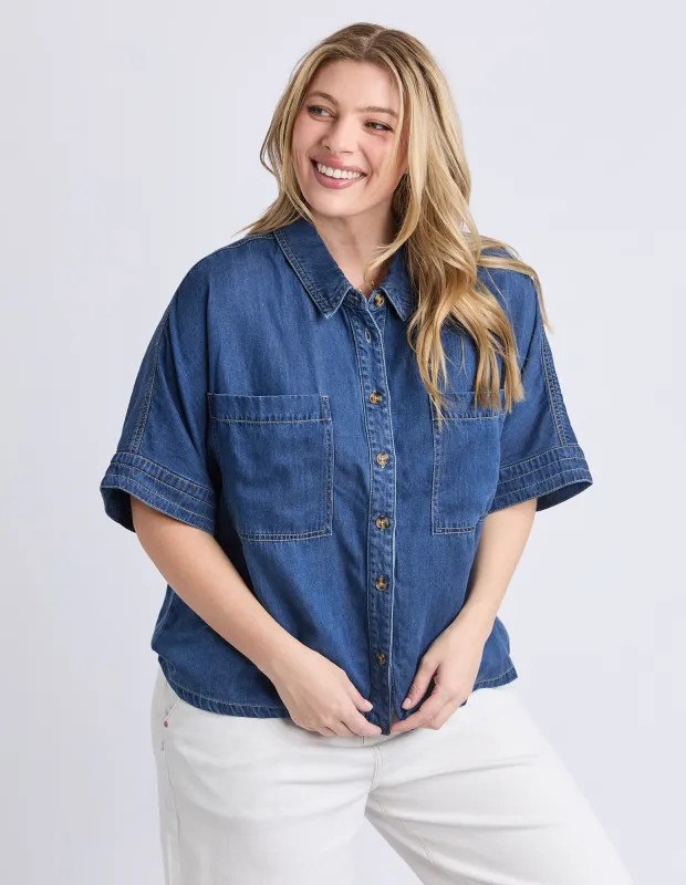 Demi S/S Denim Shirt Dark Blue Wash sold by Elm Lifestyle