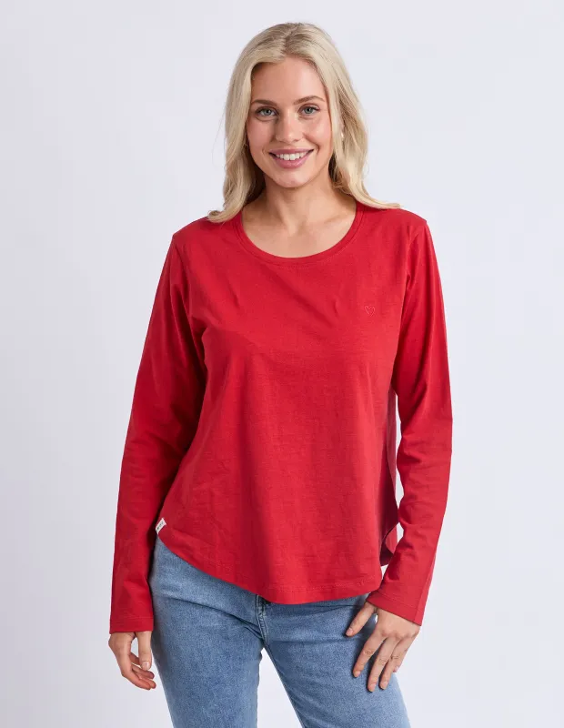 Everyday L/S Tee Cranberry sold by Elm Lifestyle