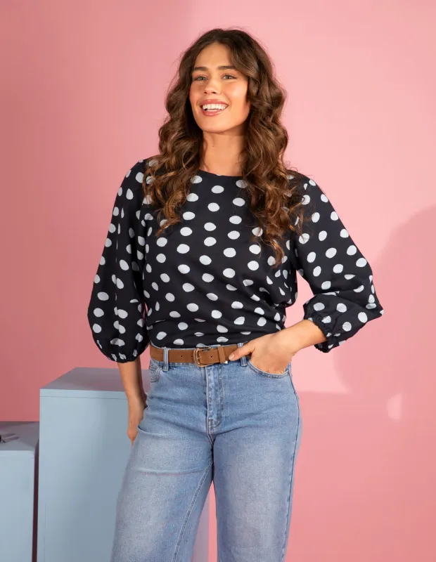 Dotty Top Classic Navy Spot made by Elm Lifestyle