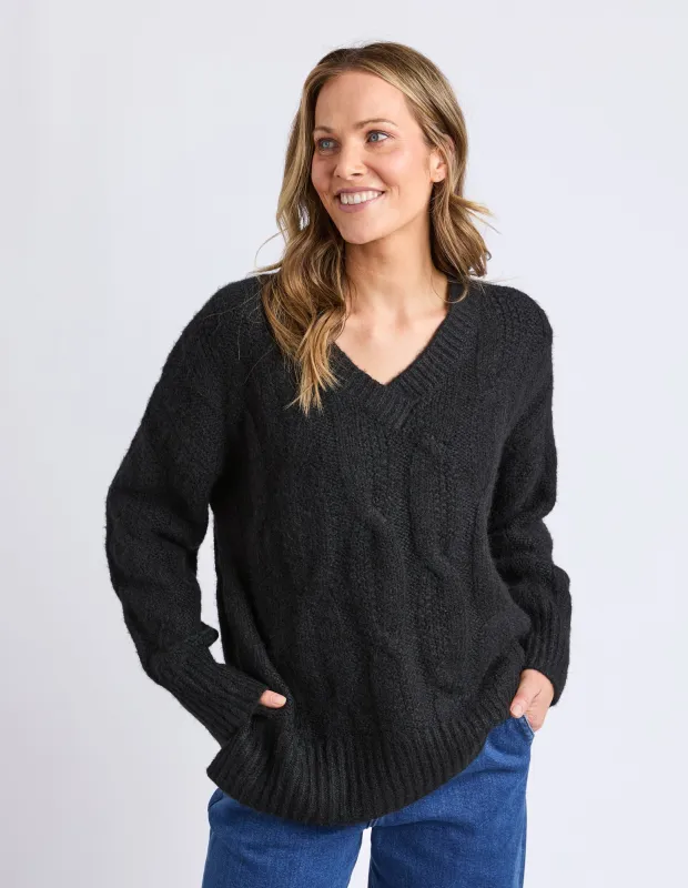 Tallulah Cable Knit Black made by Elm Lifestyle