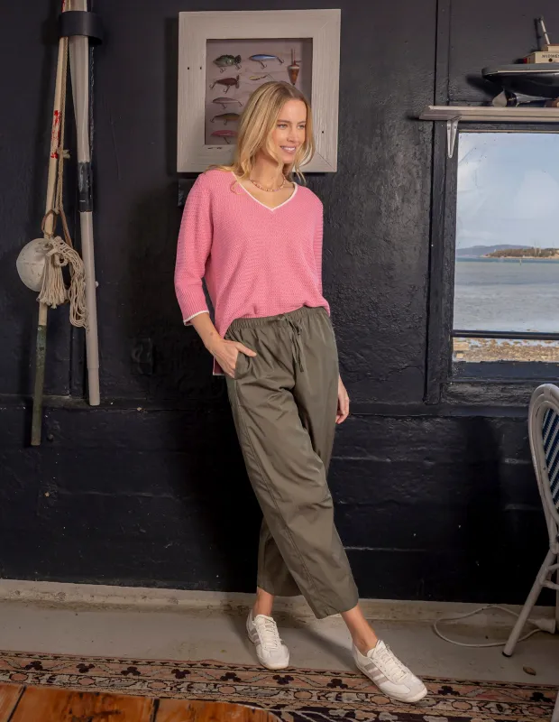 Lund Barrel Leg Pant Basil made by Elm Lifestyle