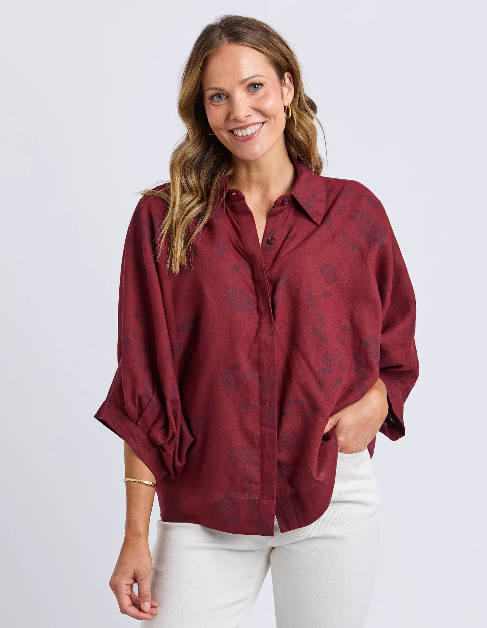 Bramble Shirt Plum Bramble Print sold by Elm Lifestyle product image thumbnail 2