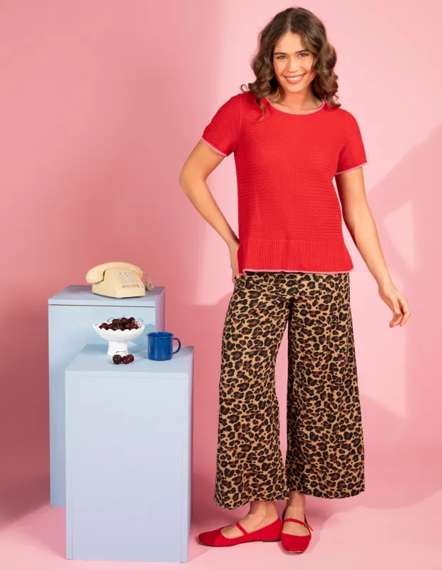 Camellia Short Sleeve Knit Cranberry made by Elm Lifestyle