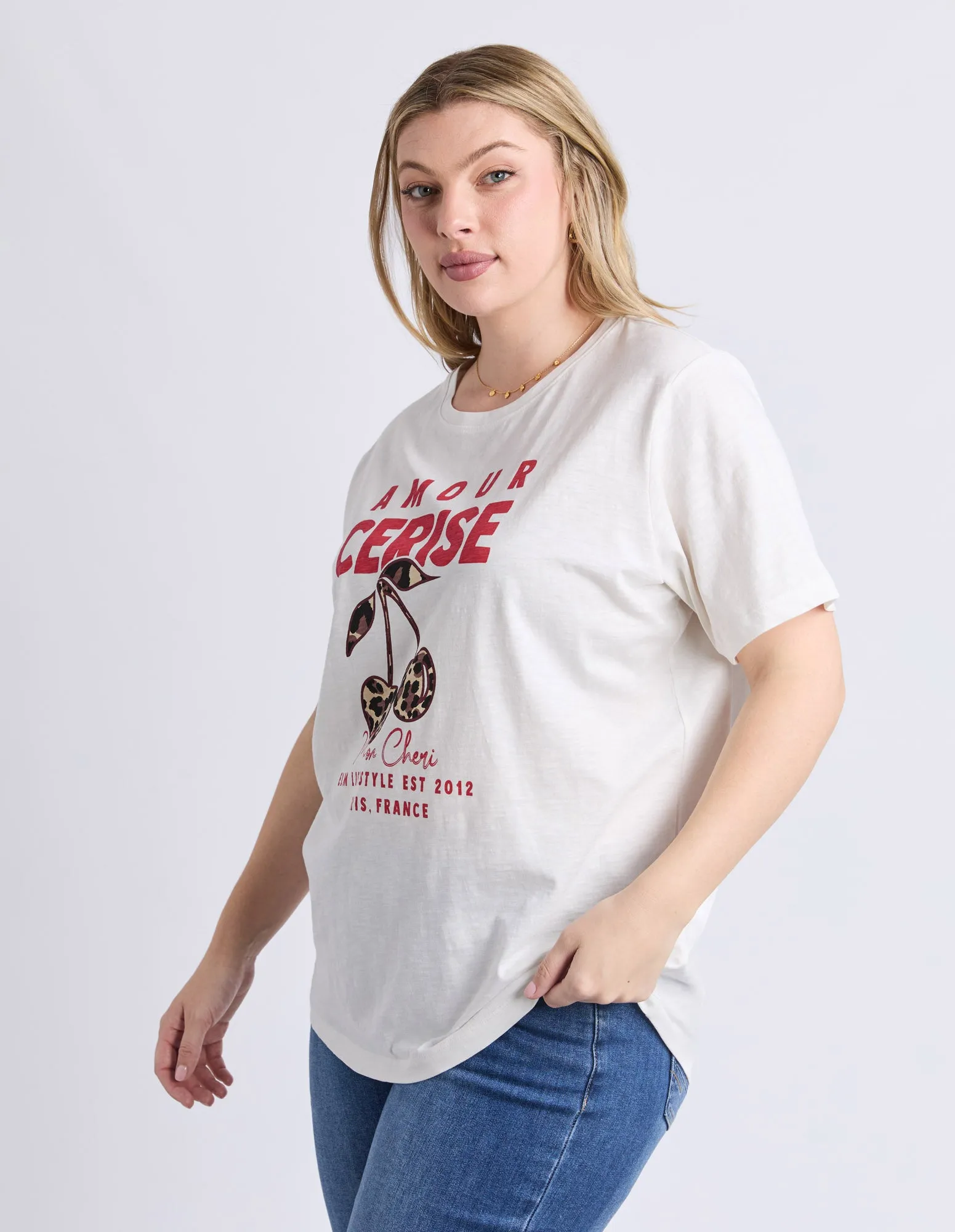 Amore Cerise Tee Marshmellow sold by Elm Lifestyle product image thumbnail 4