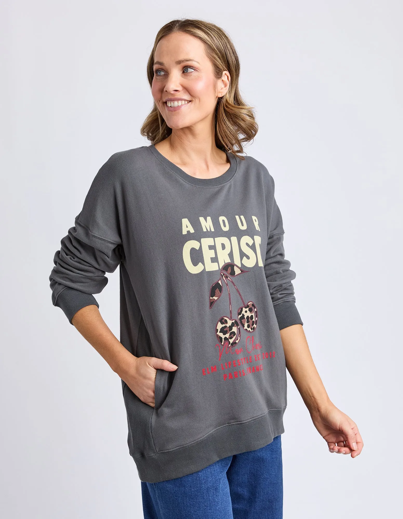 Amore Cerise Crew Washed Black sold by Elm Lifestyle product image thumbnail 4