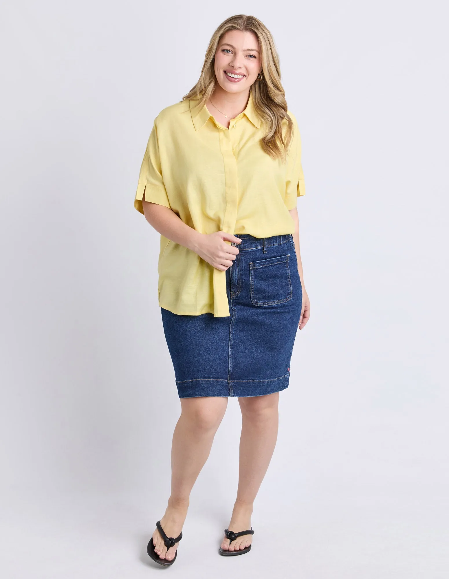 Glee Short Sleeve Shirt Pale Lemon sold by Elm Lifestyle product image thumbnail 3
