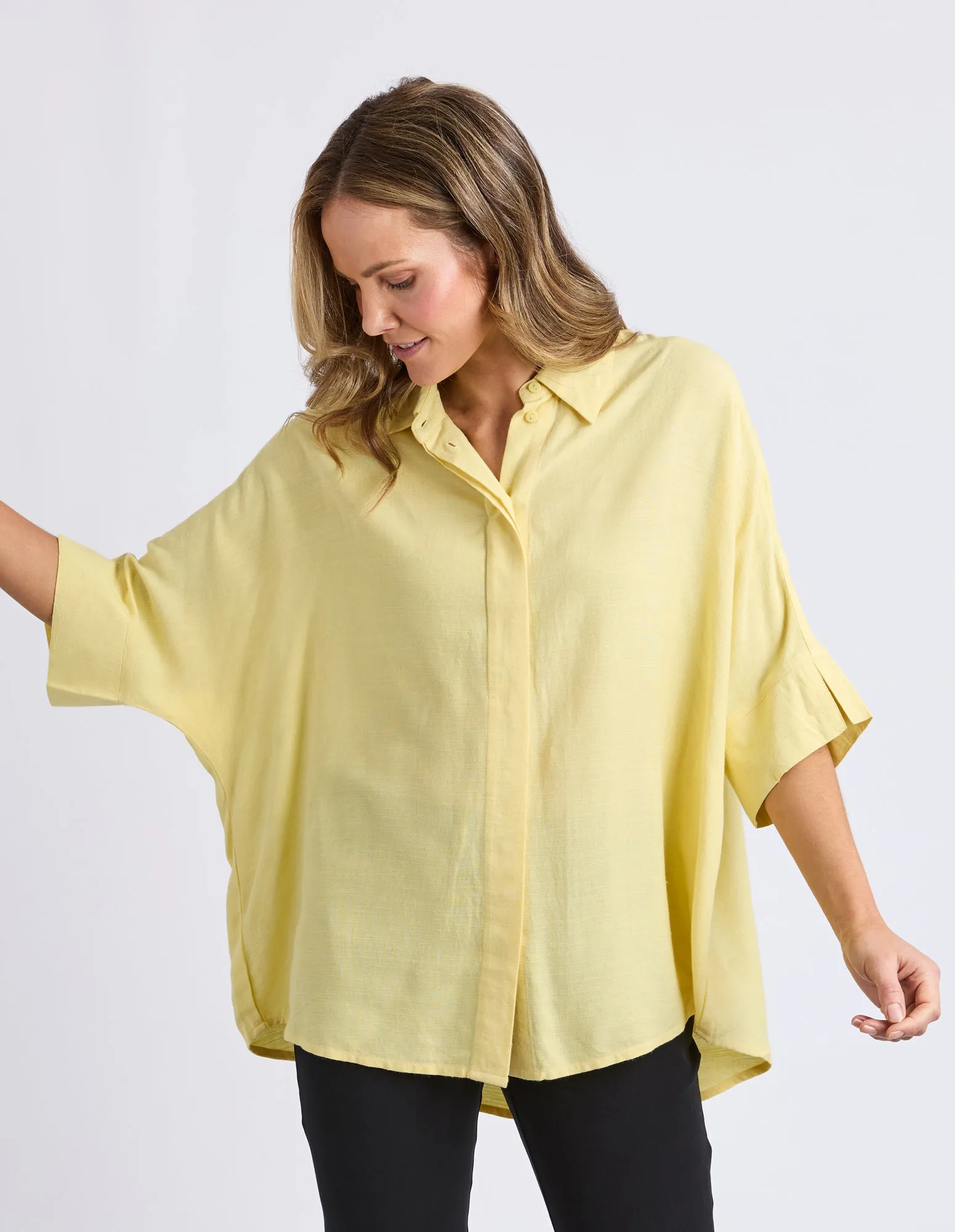Glee Short Sleeve Shirt Pale Lemon sold by Elm Lifestyle product image thumbnail 2