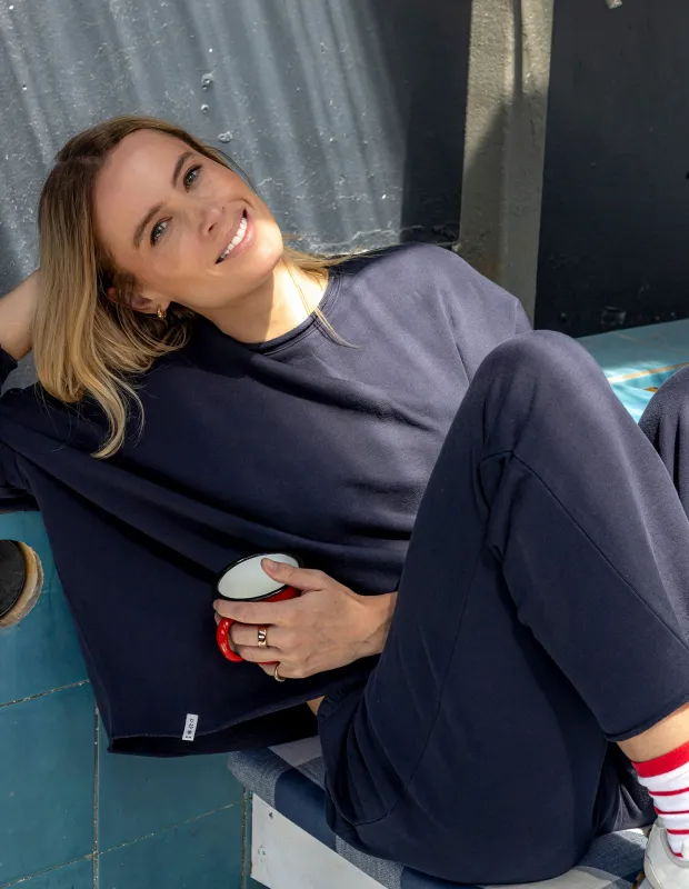 Gab Long Sleeve Sweat Dark Sapphire made by Elm Lifestyle