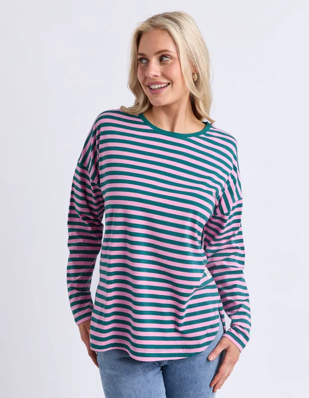 Lauren Long Sleeve Tee Stripe Teal/Quartz made by Elm Lifestyle