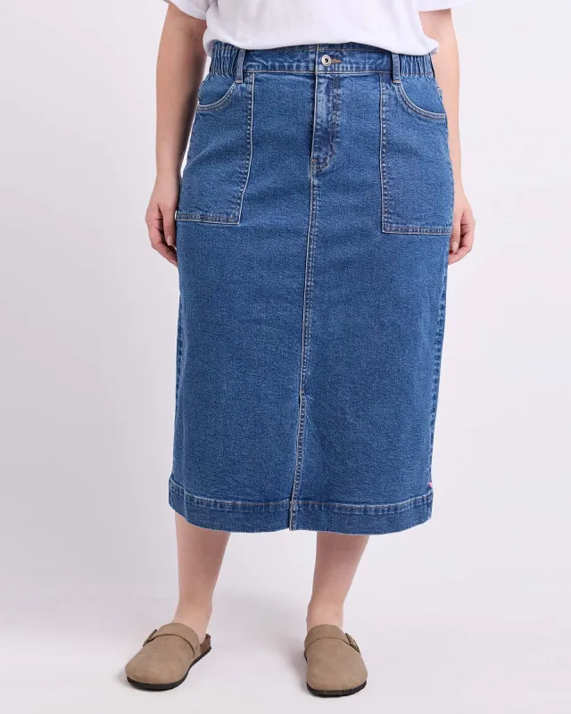 Long Atlas Skirt Dark Blue Wash made by Elm Lifestyle