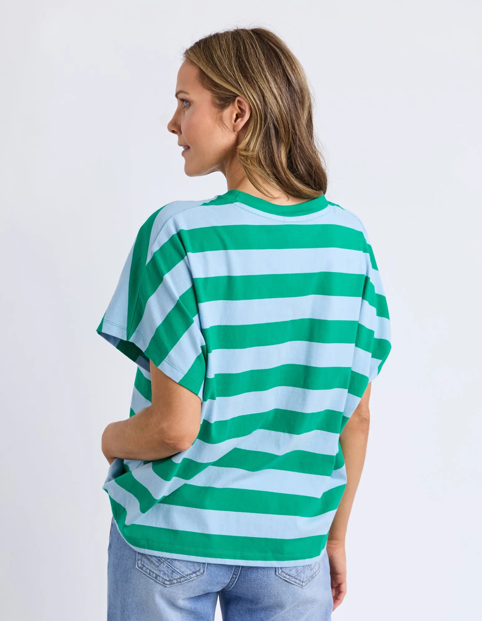 Poet Tee Green & Blue Stripe sold by Elm Lifestyle product image thumbnail 3