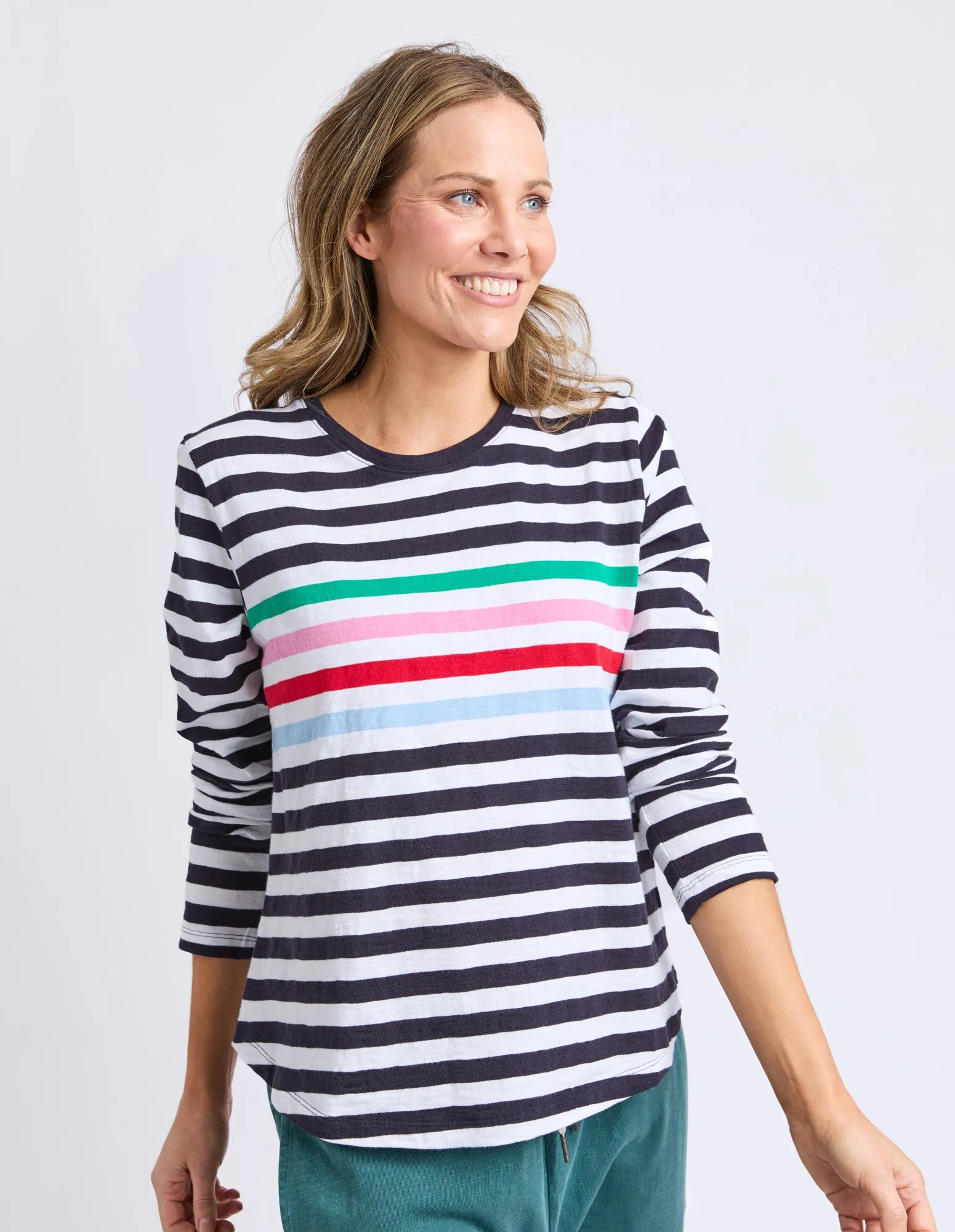 Harmony Long Sleeve Tee Rainbow Stripe sold by Elm Lifestyle product image thumbnail 4