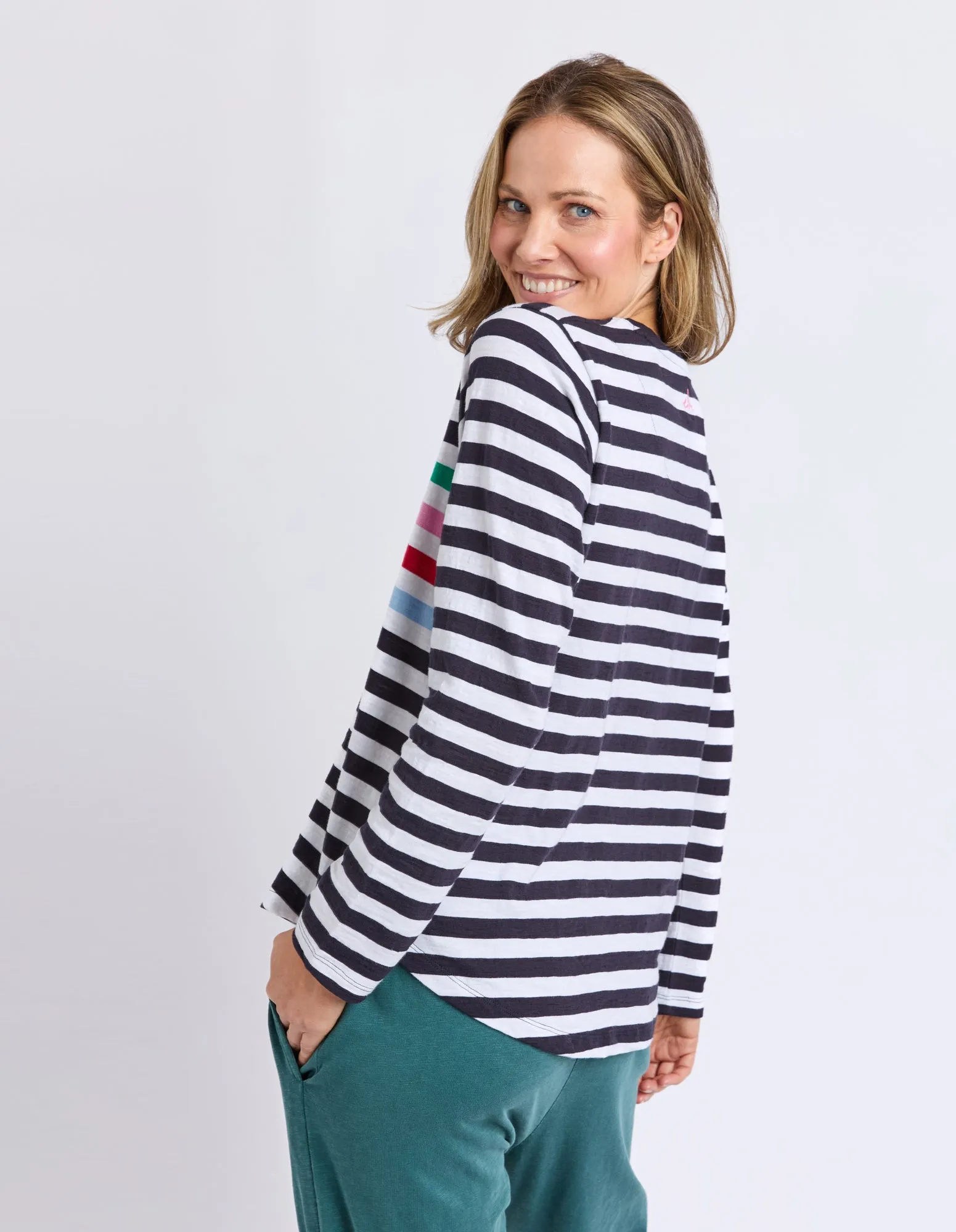 Harmony Long Sleeve Tee Rainbow Stripe sold by Elm Lifestyle product image thumbnail 3