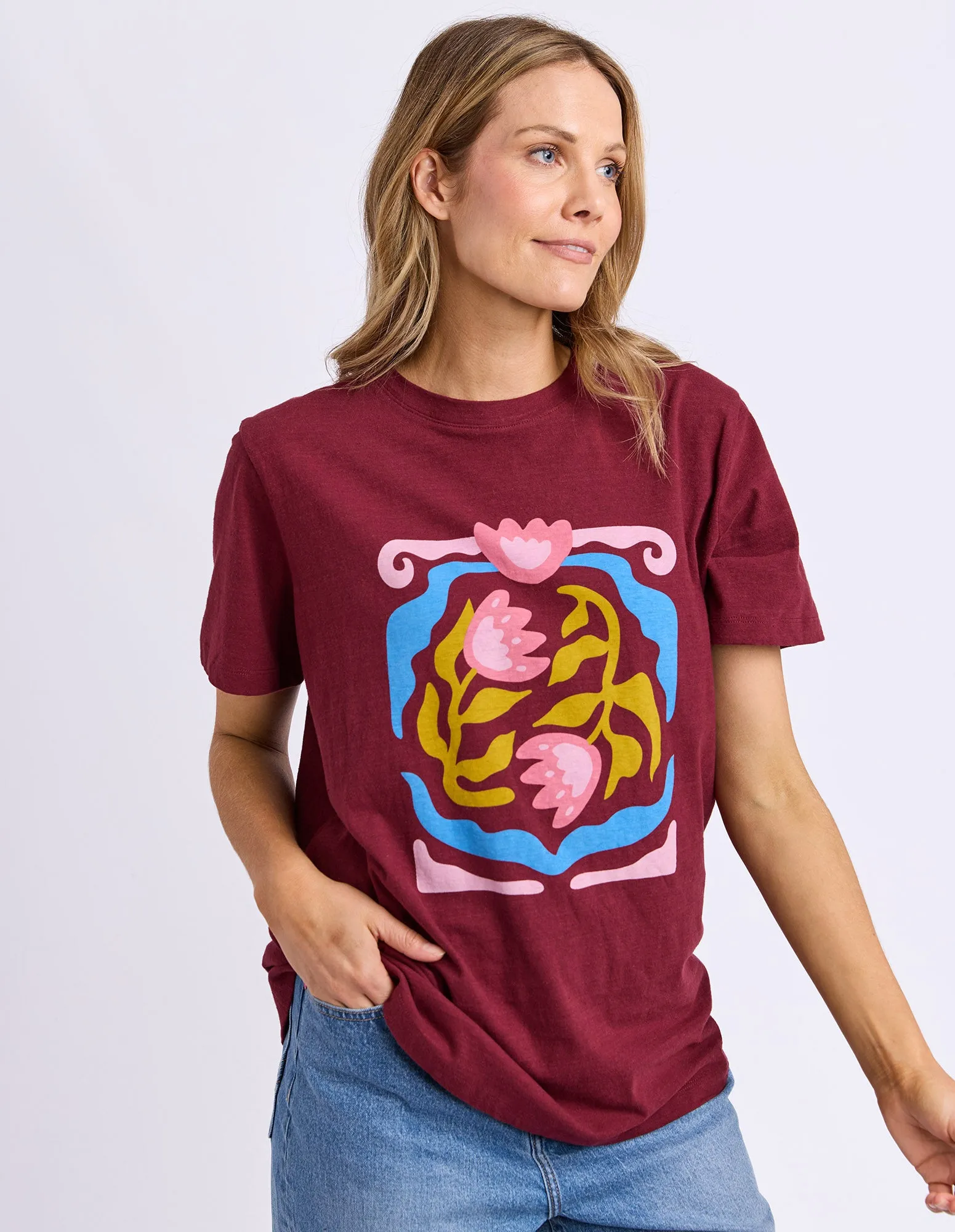 Flowerette Tee Plum sold by Elm Lifestyle product image thumbnail 4