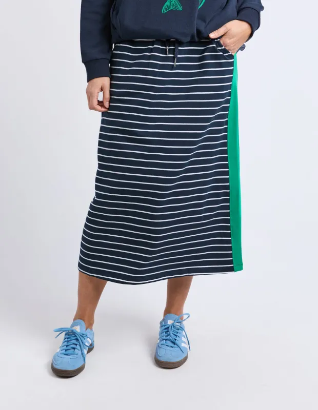 Sloane Skirt - Stripe Nav/Whtstr/Turq Trim sold by Elm Lifestyle