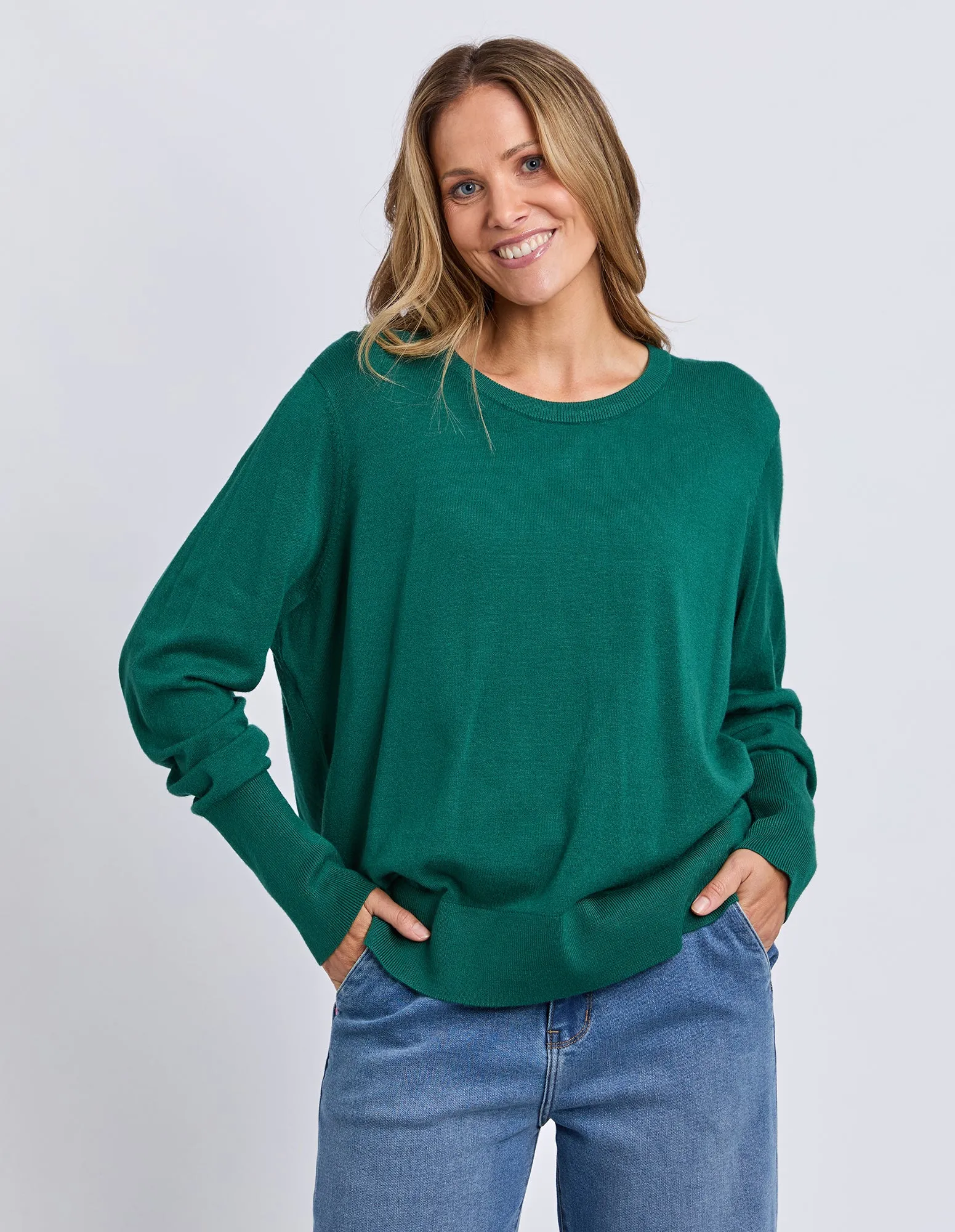 Sunny Long Sleeve Knit Top Turquoise sold by Elm Lifestyle