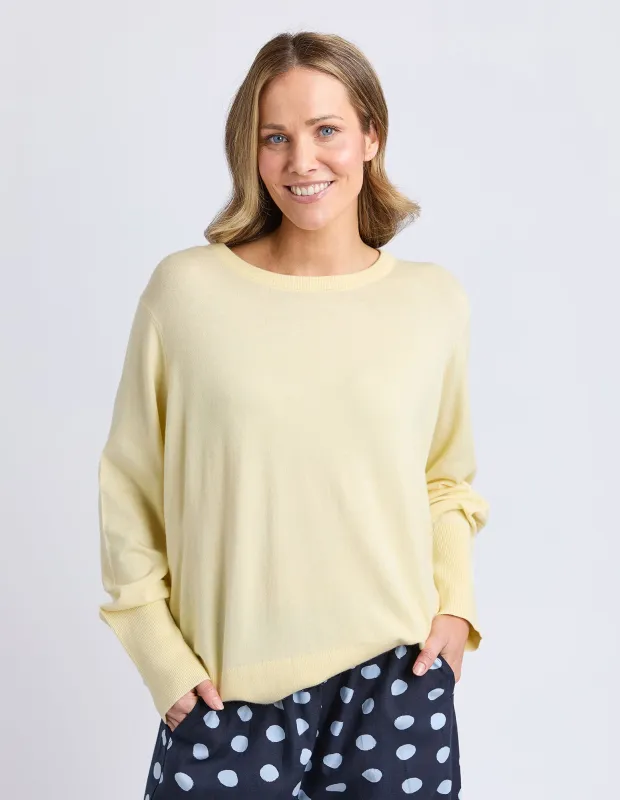 Sunny Long Sleeve Knit Top Pale Banana sold by Elm Lifestyle