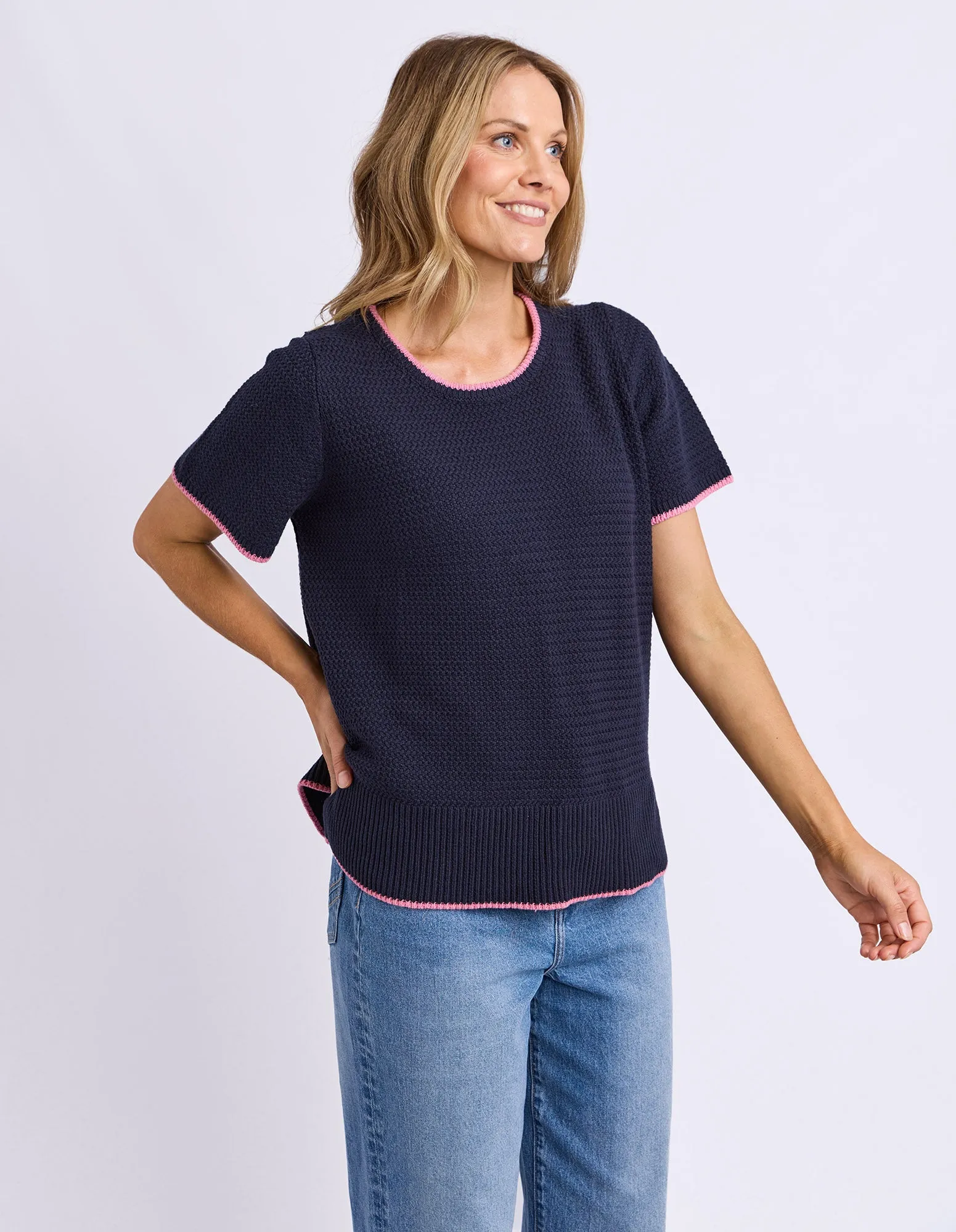 Camellia Short Sleeve Knit Navy sold by Elm Lifestyle product image thumbnail 4