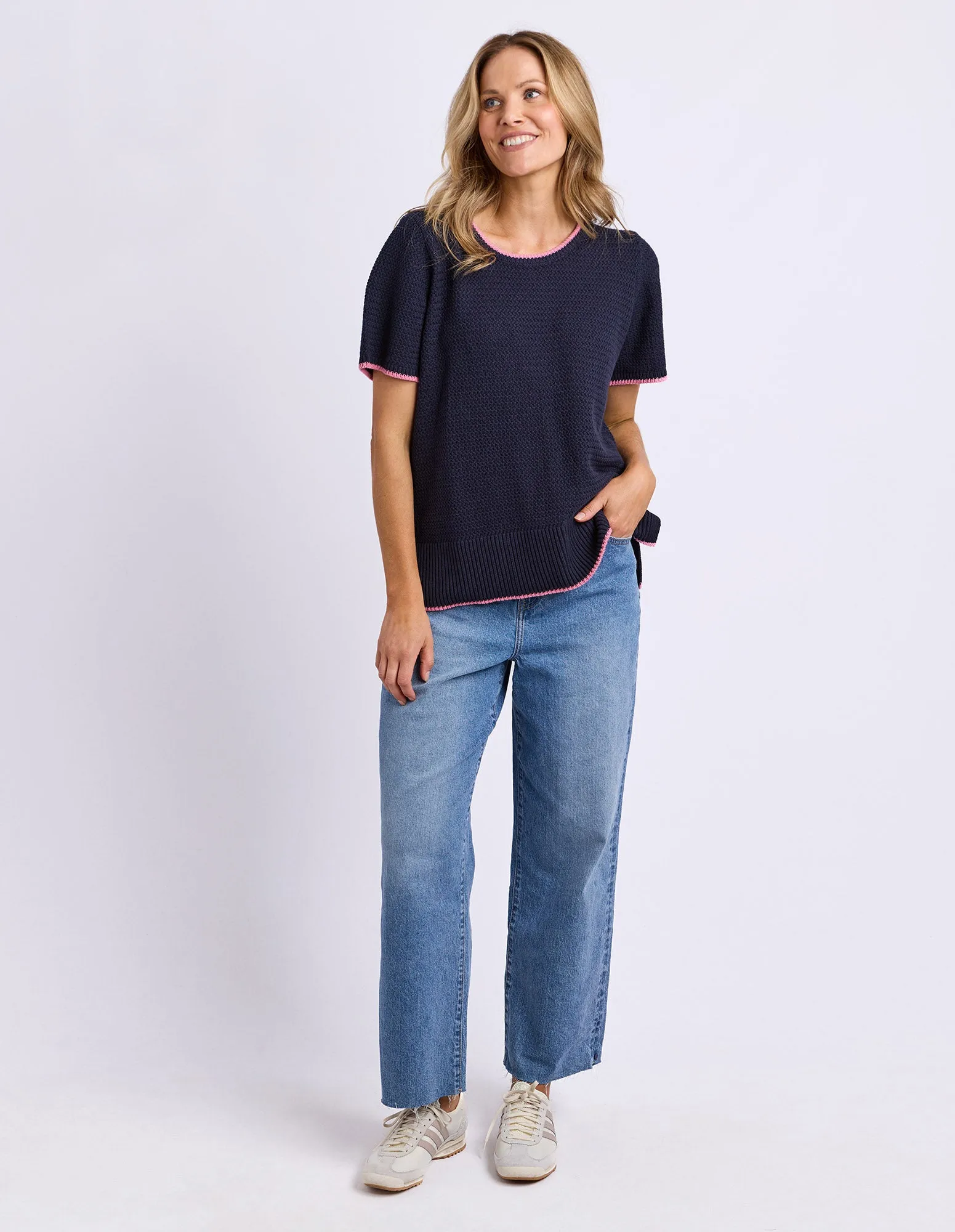 Camellia Short Sleeve Knit Navy sold by Elm Lifestyle product image thumbnail 2