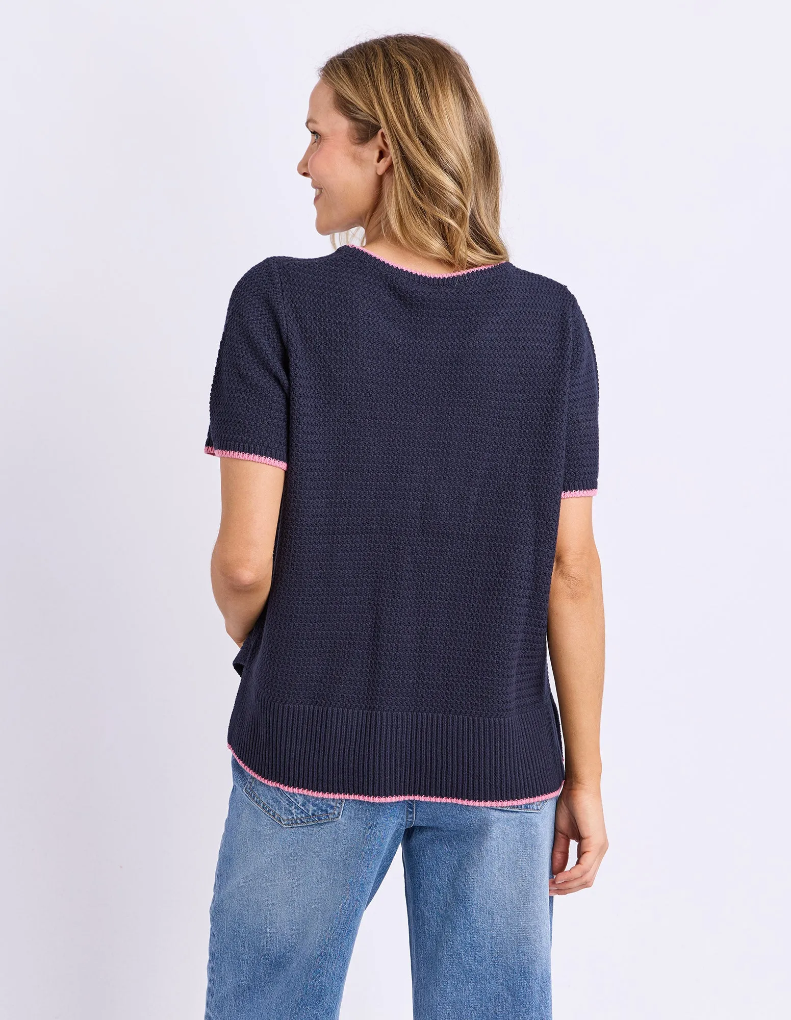 Camellia Short Sleeve Knit Navy sold by Elm Lifestyle product image thumbnail 3