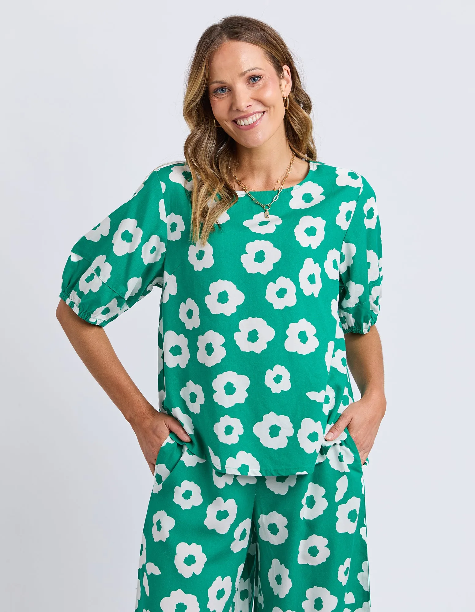 Azalea Top Turquoise sold by Elm Lifestyle