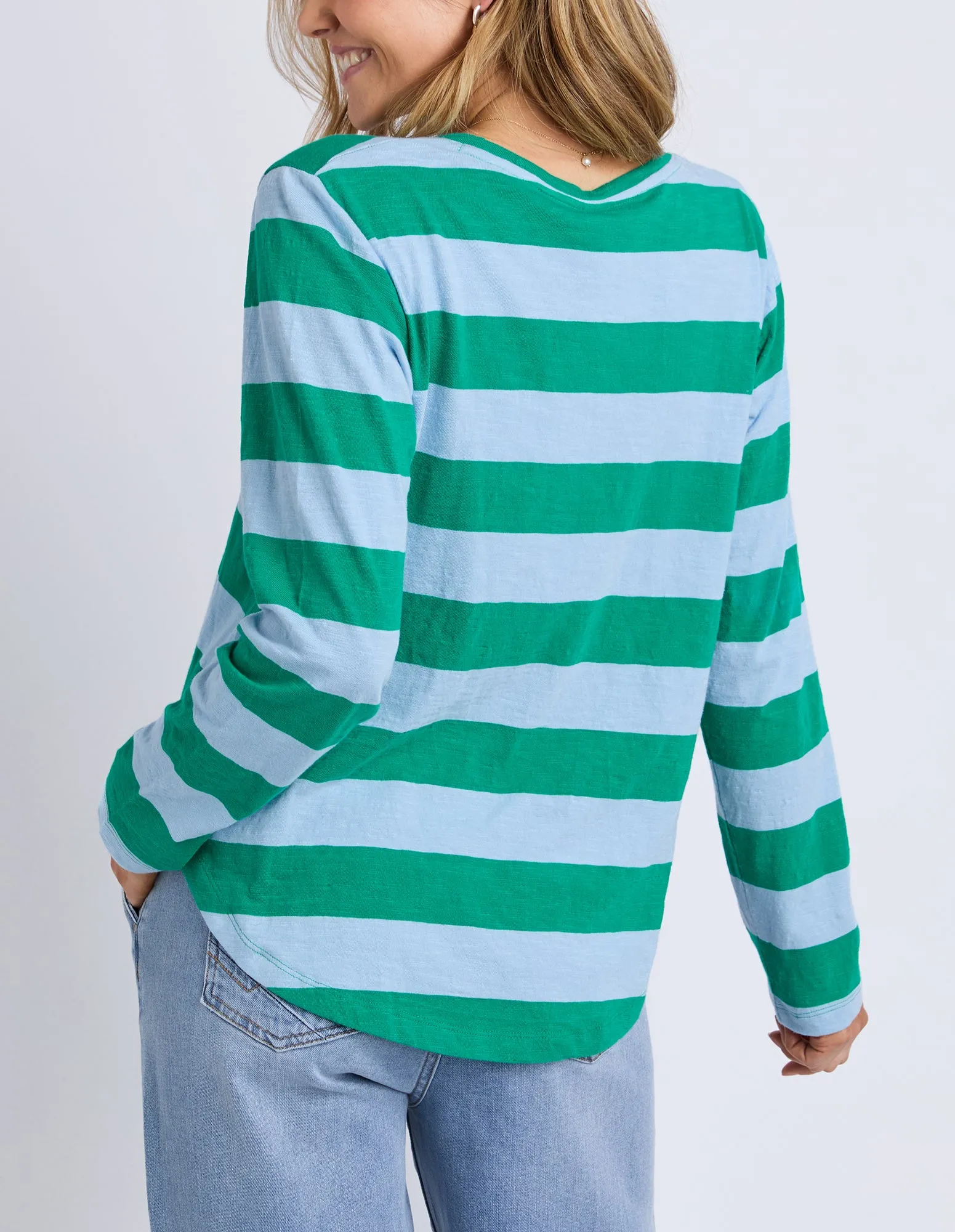 Spritz Stripe Long Sleeve Tee Turquoise/Light Blue sold by Elm Lifestyle product image thumbnail 3