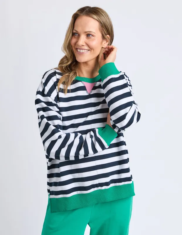 Maps Crew Navy & White Stripe made by Elm Lifestyle