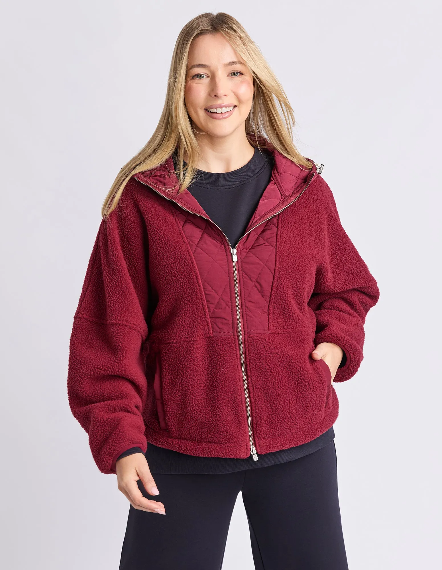 Freedom Quilted Fleece Jacket Zinfandel sold by Elm Lifestyle product image thumbnail 3