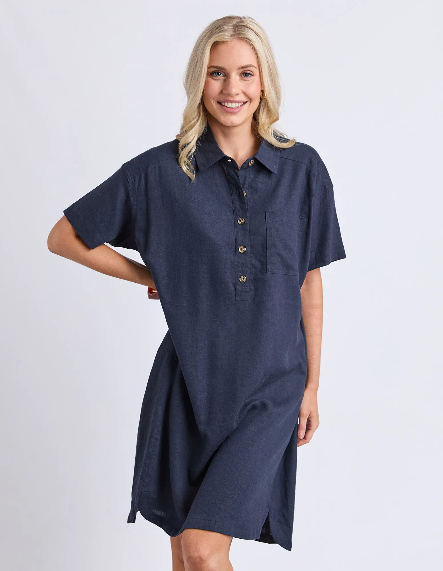 Elle Shirt Dress Classic Navy sold by Elm Lifestyle