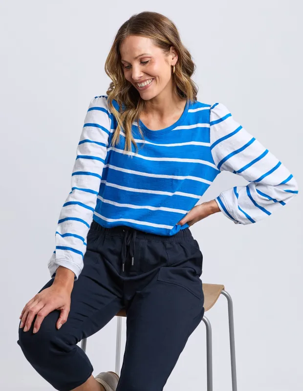 Baia Long Sleeve Tee Royal & White Stripe made by Elm Lifestyle