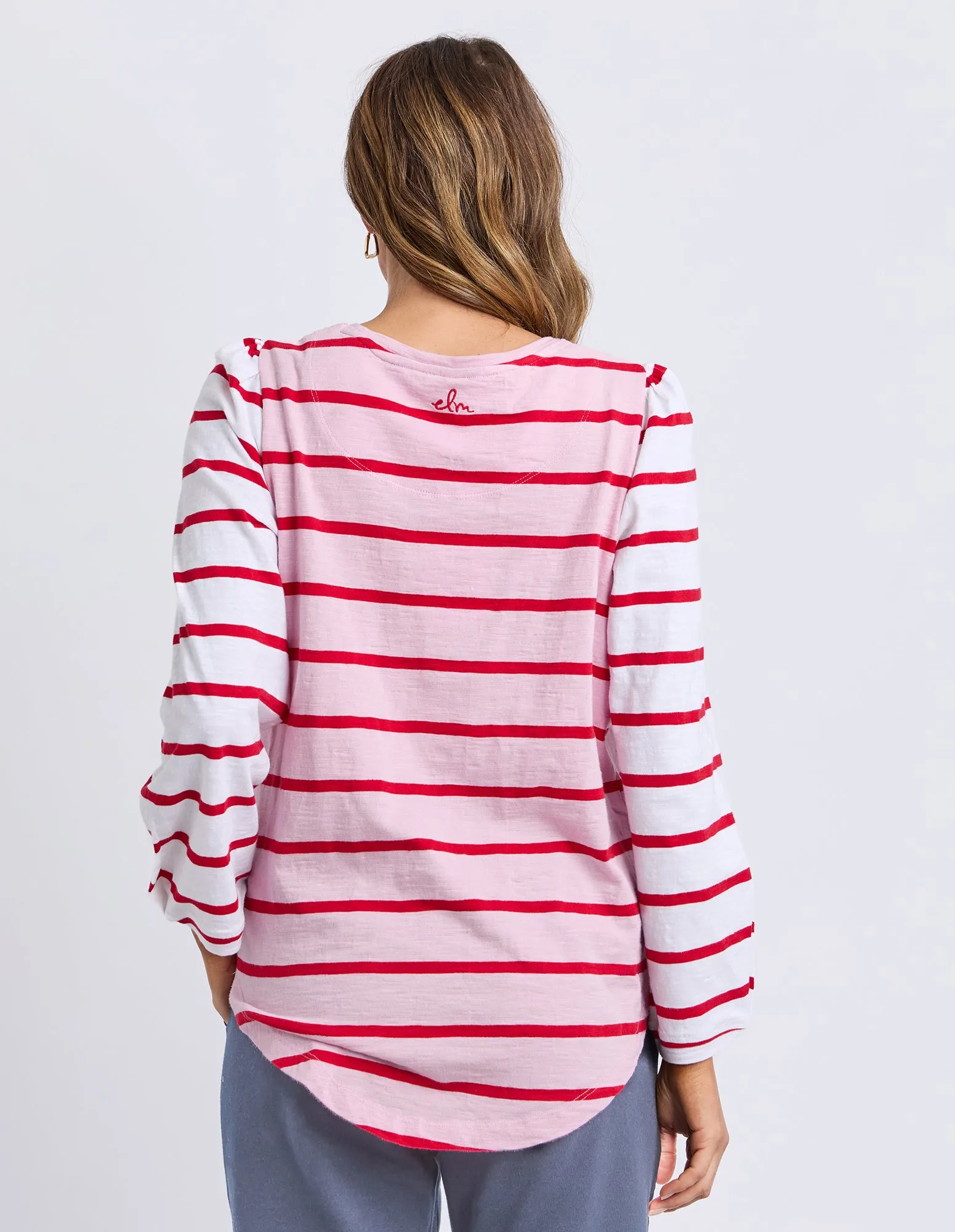 Baia Long Sleeve Tee Pink & Red Stripe sold by Elm Lifestyle product image thumbnail 5